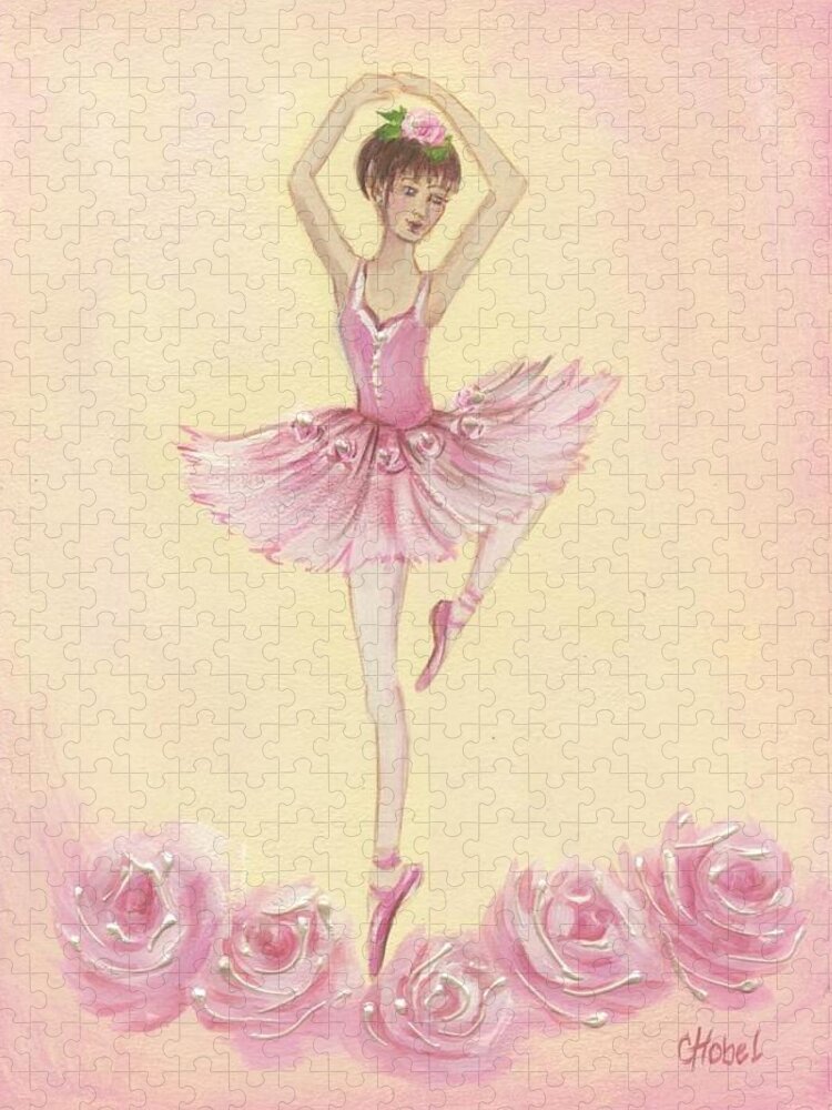 Ballet Jigsaw Puzzle featuring the painting Ballerina Beauty Painting by Chris Hobel