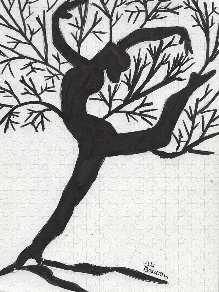 Dancing Jigsaw Puzzle featuring the drawing Ballet Tree by Ali Baucom