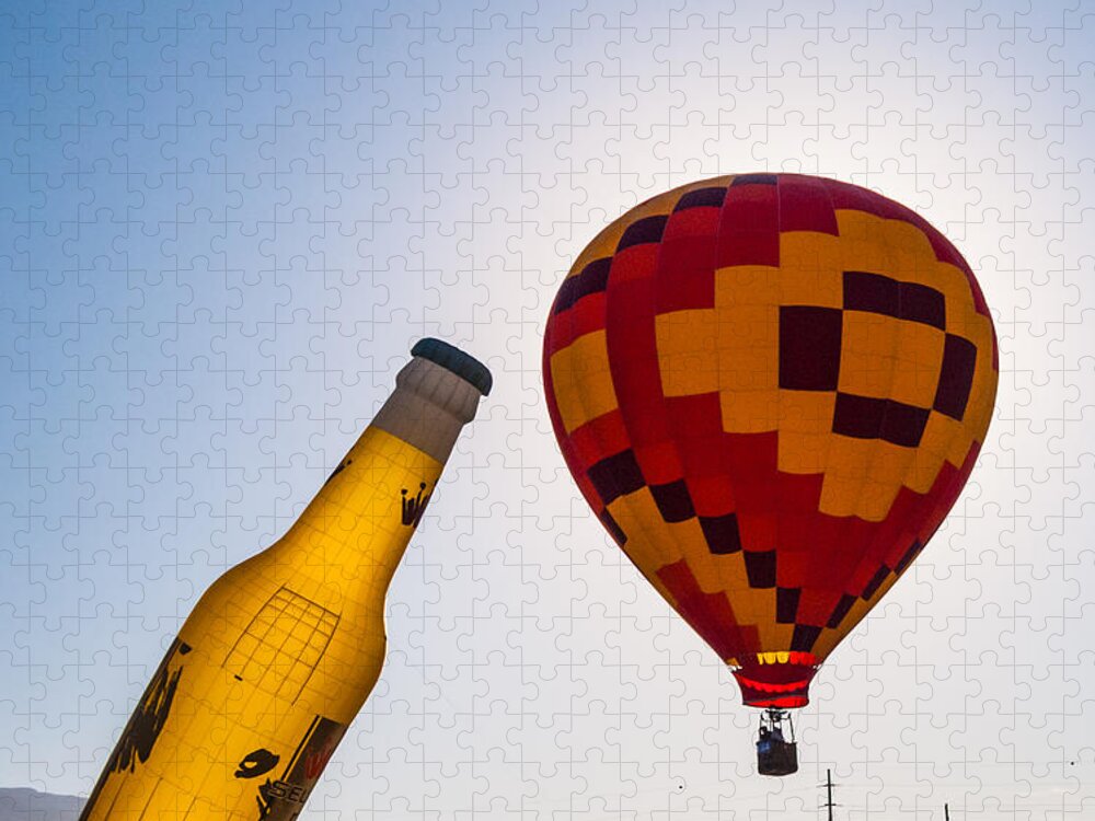 Hot Air Balloons Jigsaw Puzzle featuring the photograph Balloons at sunrise by Charles McCleanon