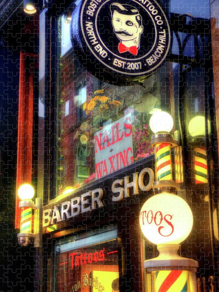 Barber Shop - Tattoo Shop - North End - Boston Jigsaw Puzzle by Joann  Vitali - Fine Art America