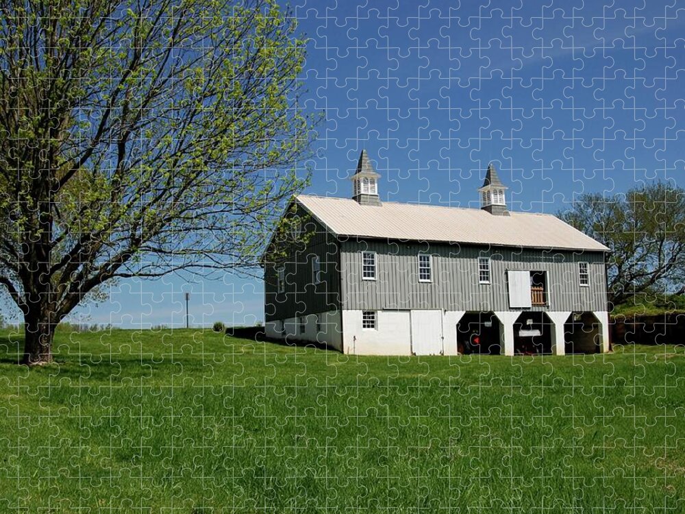 Barn Jigsaw Puzzle featuring the photograph Barn In The Country - Bayonet Farm by Angie Tirado