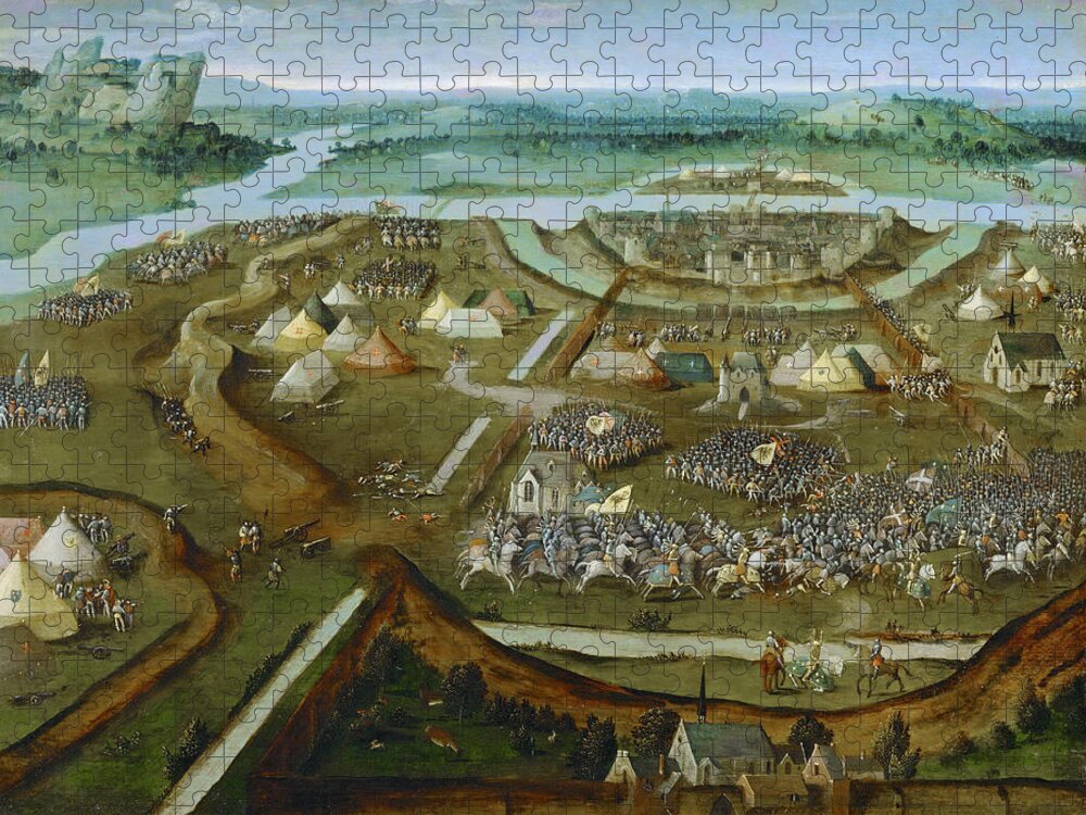 Joachim Patinir Jigsaw Puzzle featuring the painting Battle of Pavia by Joachim Patinir