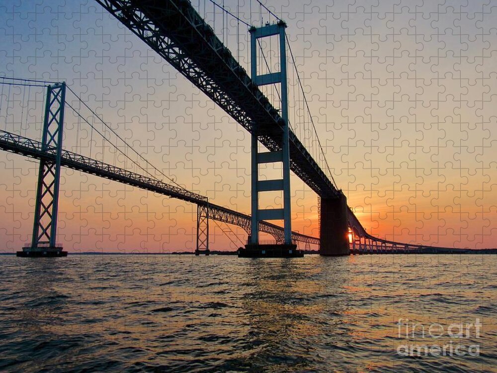 Chesapeake Bay Bridge Jigsaw Puzzle featuring the photograph Bay Bridge by Nancy Patterson