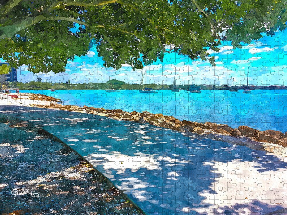 Susan Molnar Jigsaw Puzzle featuring the photograph Bay Walk by Susan Molnar