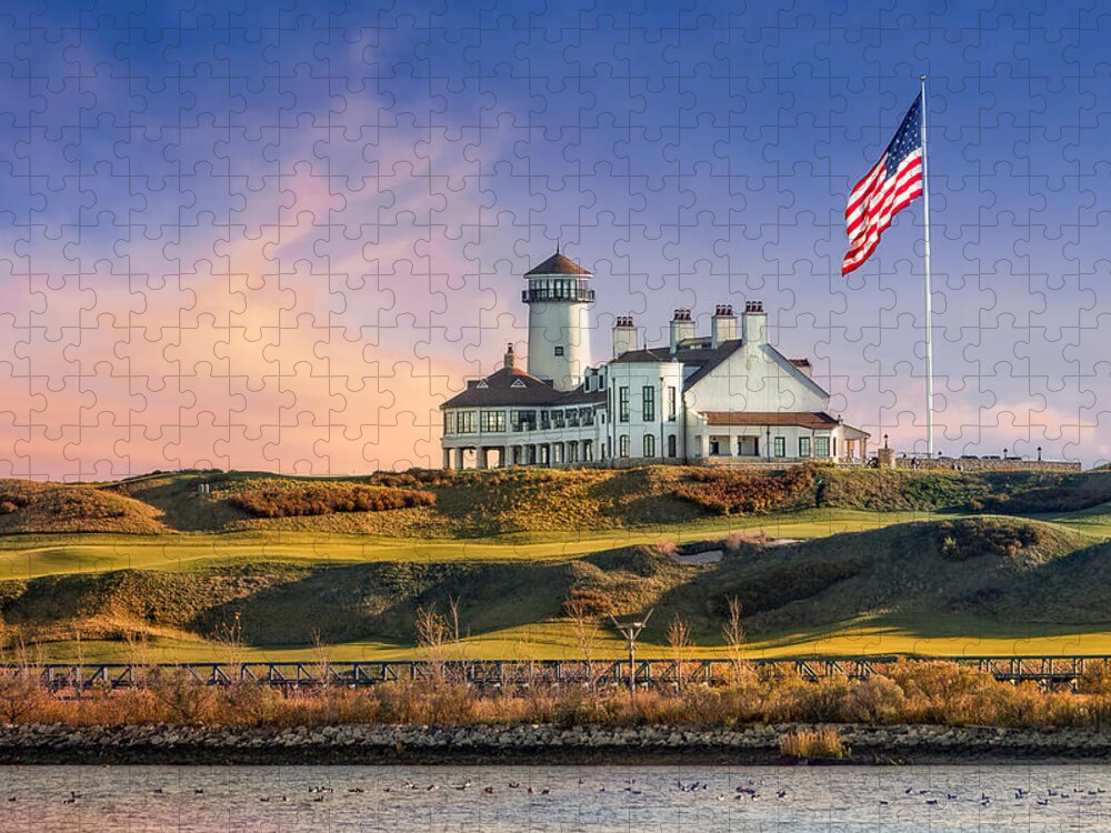 American Flag Jigsaw Puzzle featuring the photograph Bayonne Golf Club by Susan Candelario