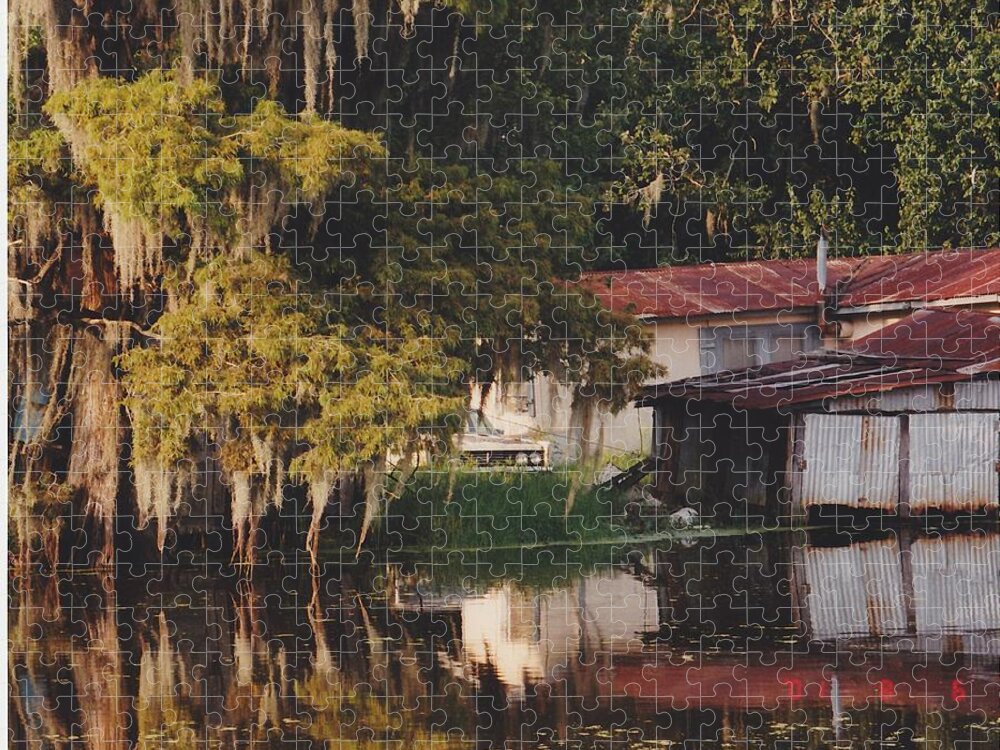 Bayou Jigsaw Puzzle featuring the photograph Bayou shack by Michelle Powell
