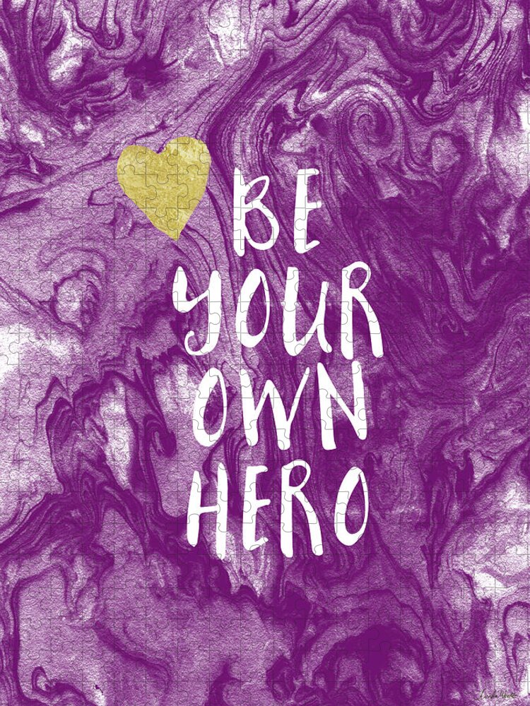Inspirational Jigsaw Puzzle featuring the mixed media Be Your Own Hero - Inspirational Art by Linda Woods by Linda Woods