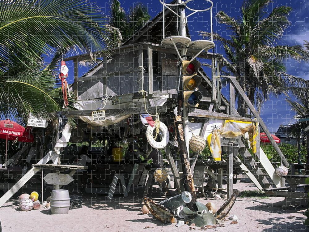 Eclectic Decorations Jigsaw Puzzle featuring the photograph Beach Bar by Sally Weigand