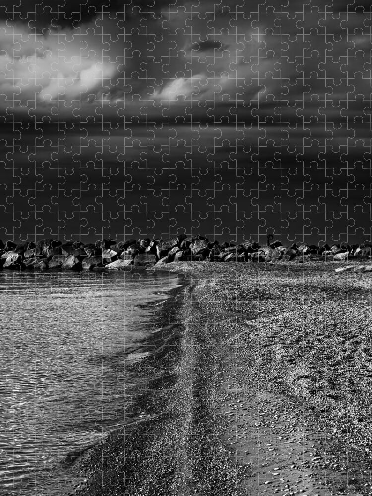 Beaches Park Jigsaw Puzzle featuring the photograph Beaches Park Toronto Canada Breakwall No 1 by Brian Carson
