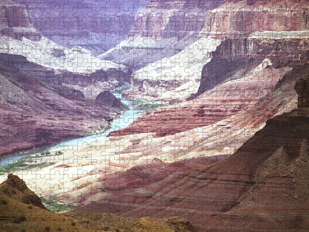  Jigsaw Puzzle featuring the photograph Beamer Trail, Grand Canyon by Stephen Andersen