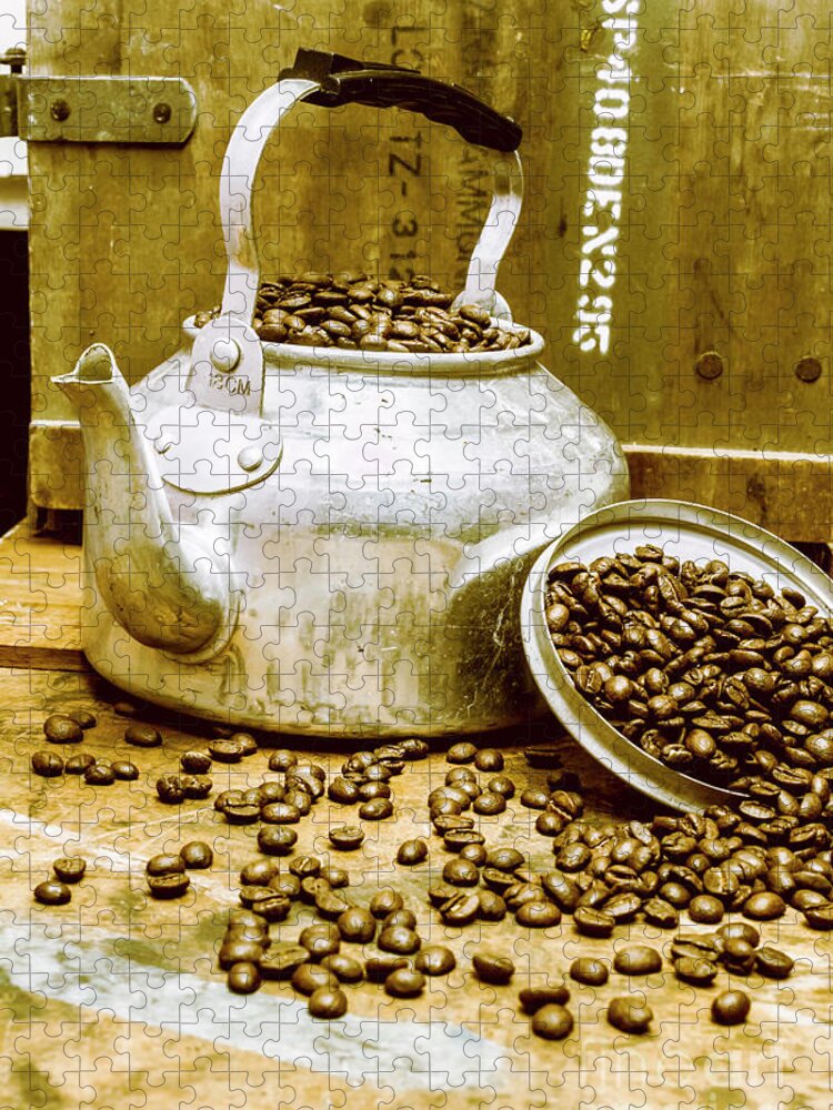 Old Jigsaw Puzzle featuring the photograph Bean shop cafe by Jorgo Photography