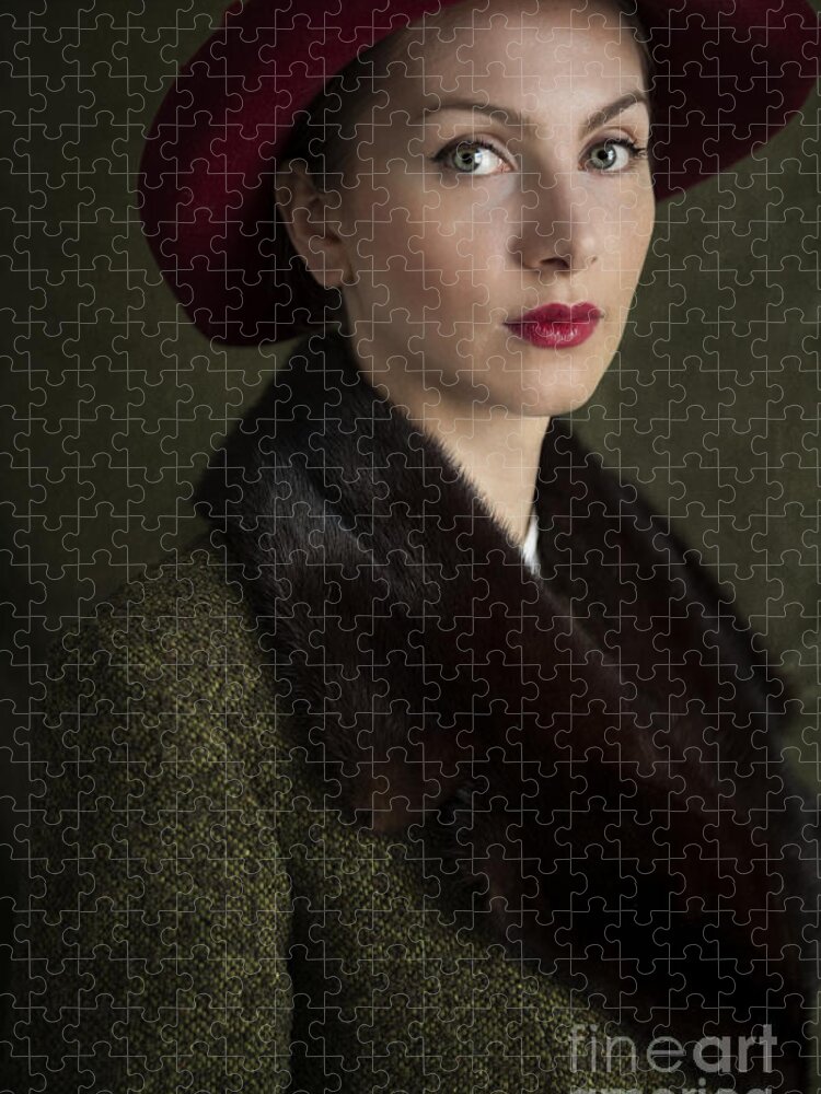 Woman Jigsaw Puzzle featuring the photograph Beautiful 1940s Woman Portrait by Lee Avison
