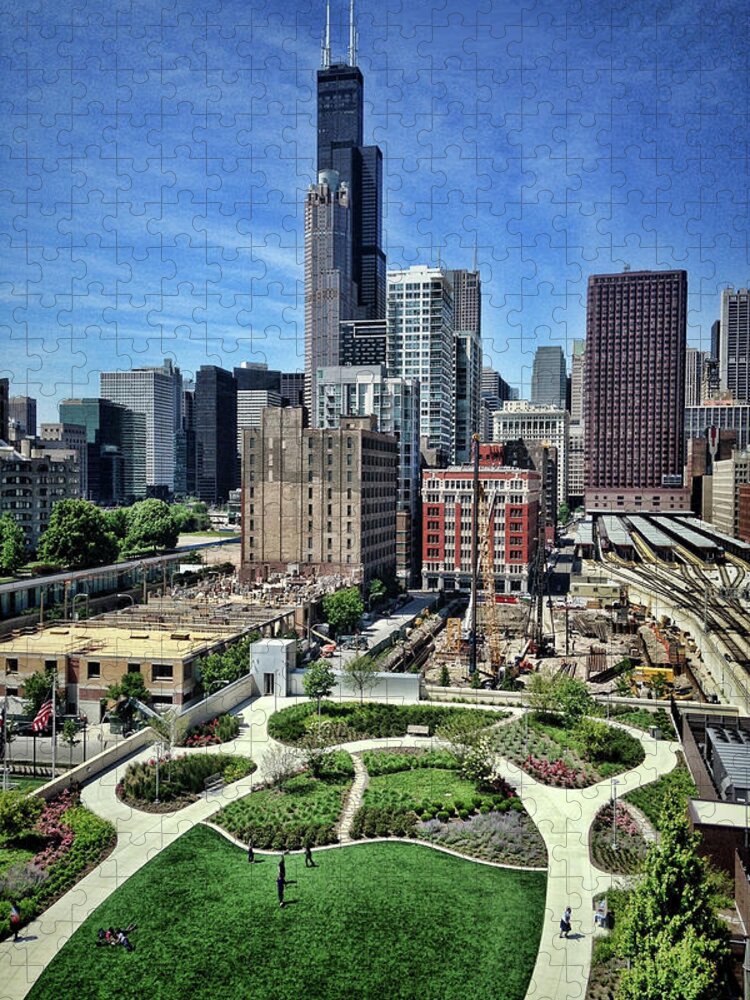 South Loop Jigsaw Puzzle featuring the photograph beautiful day and view of Chicago by Sven Brogren