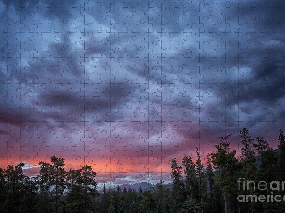 Canada Jigsaw Puzzle featuring the photograph Beautiful sunset in canada by Patricia Hofmeester