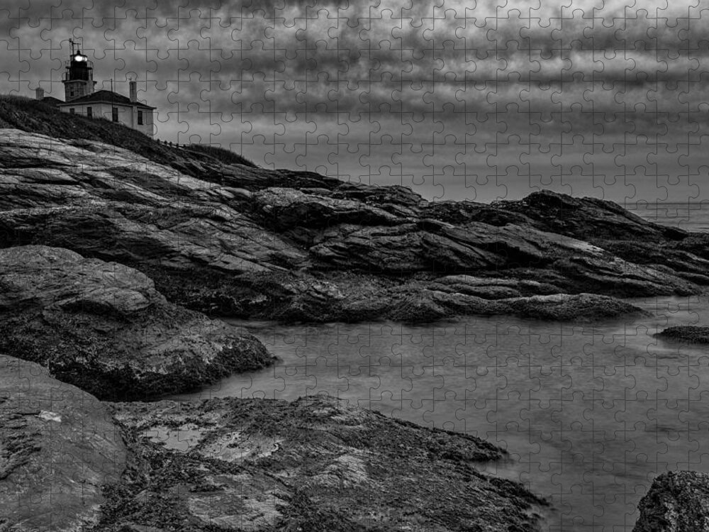 Rhode Island Jigsaw Puzzle featuring the photograph Beavertail Sans Color by Bryan Bzdula