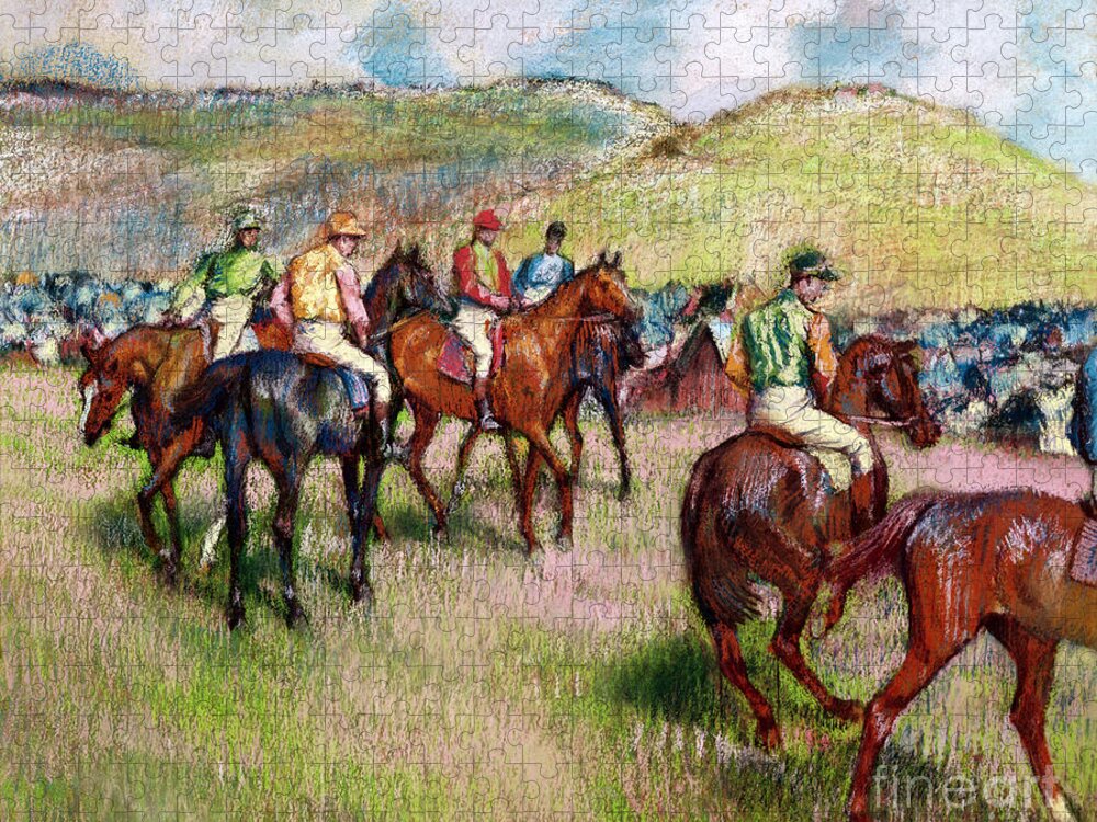 Before The Race Jigsaw Puzzle featuring the painting Before the Race by Edgar Degas