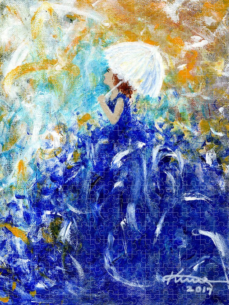 Being A Women Jigsaw Puzzle featuring the painting Being a Woman No10 - Remember by Kume Bryant