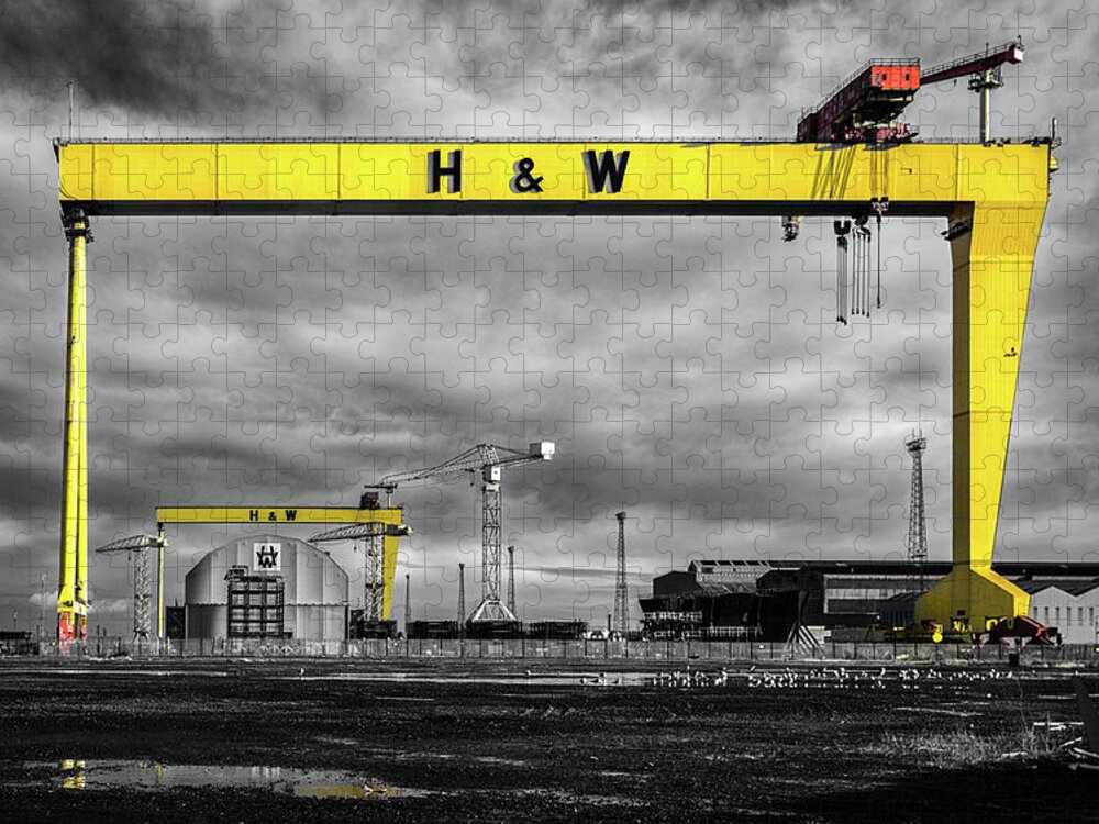 Belfast Jigsaw Puzzle featuring the photograph Belfast Shipyard 3 by Nigel R Bell