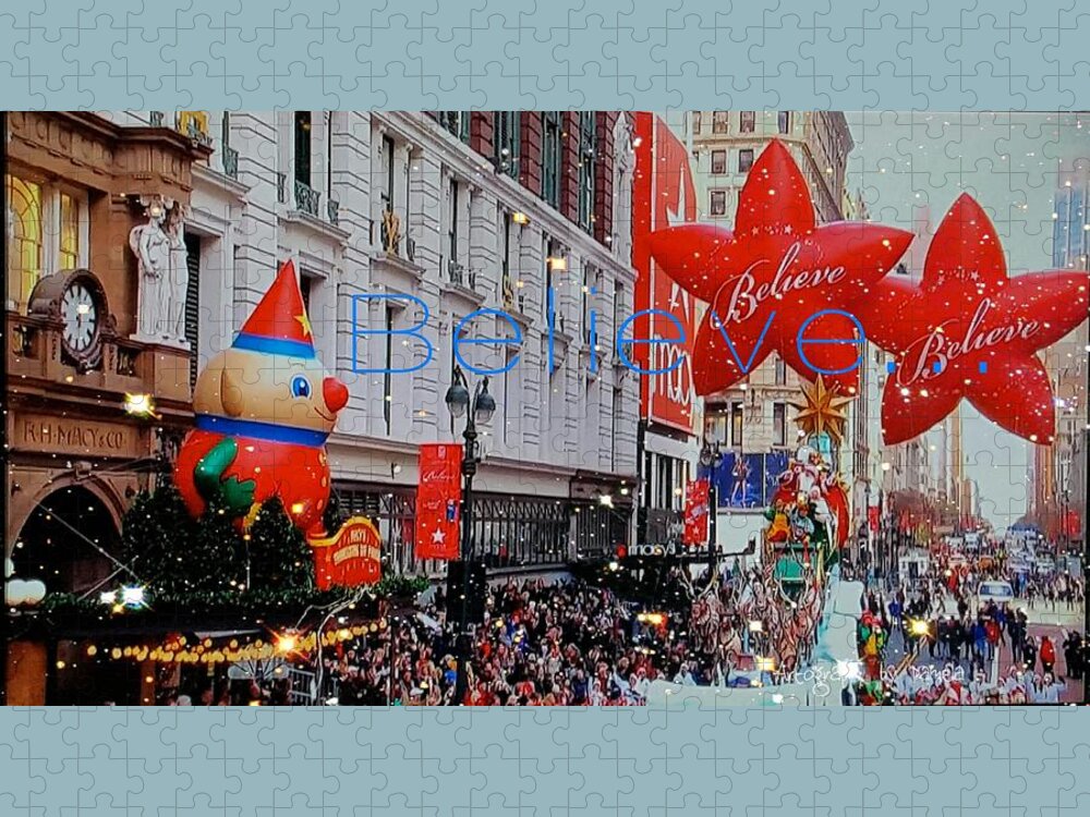 Macy's Thanksgiving Day Parade Jigsaw Puzzle featuring the digital art Believe. Macys Parade by Pamela Smale Williams