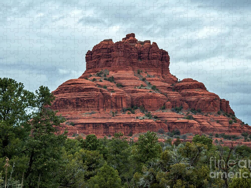 Sedona Jigsaw Puzzle featuring the digital art Bell Rock Rainy Day by Kirt Tisdale