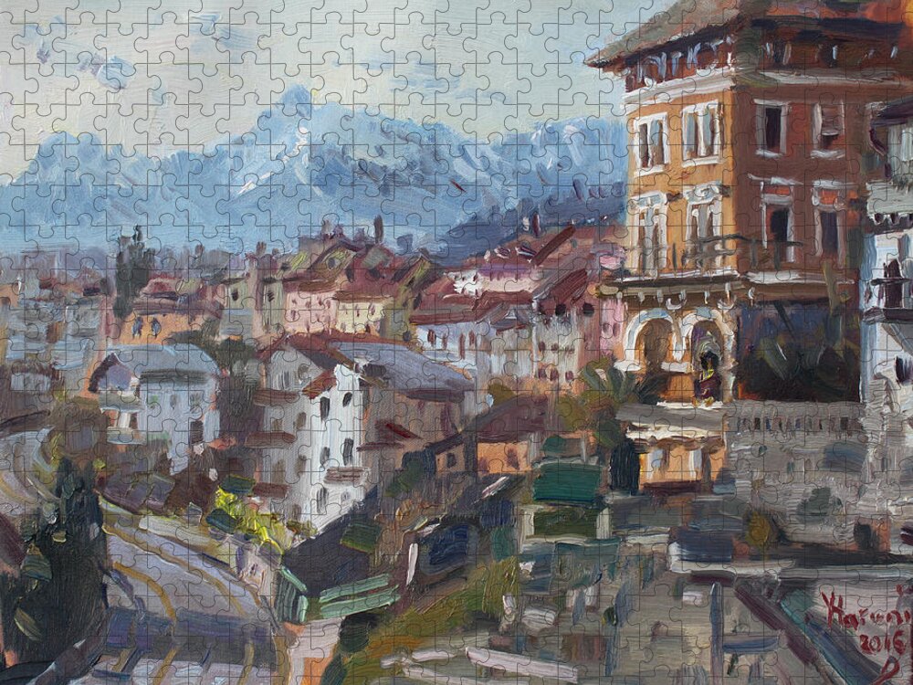 Belluno Jigsaw Puzzle featuring the painting Belluno, Italy by Ylli Haruni