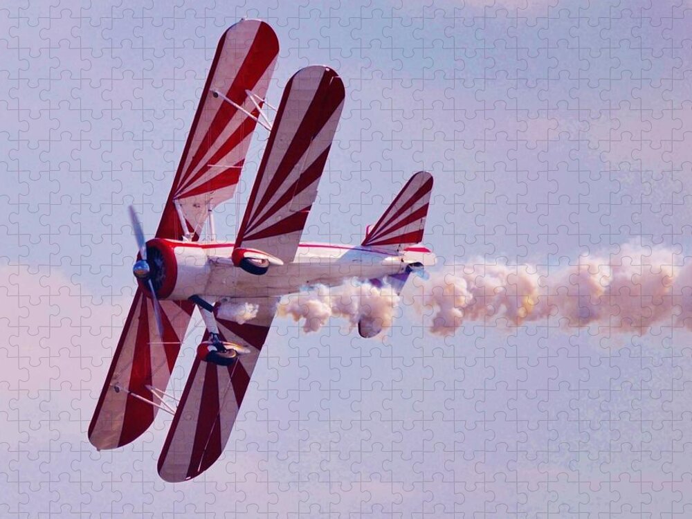 Plane Jigsaw Puzzle featuring the photograph Belly of a Biplane by Eileen Brymer