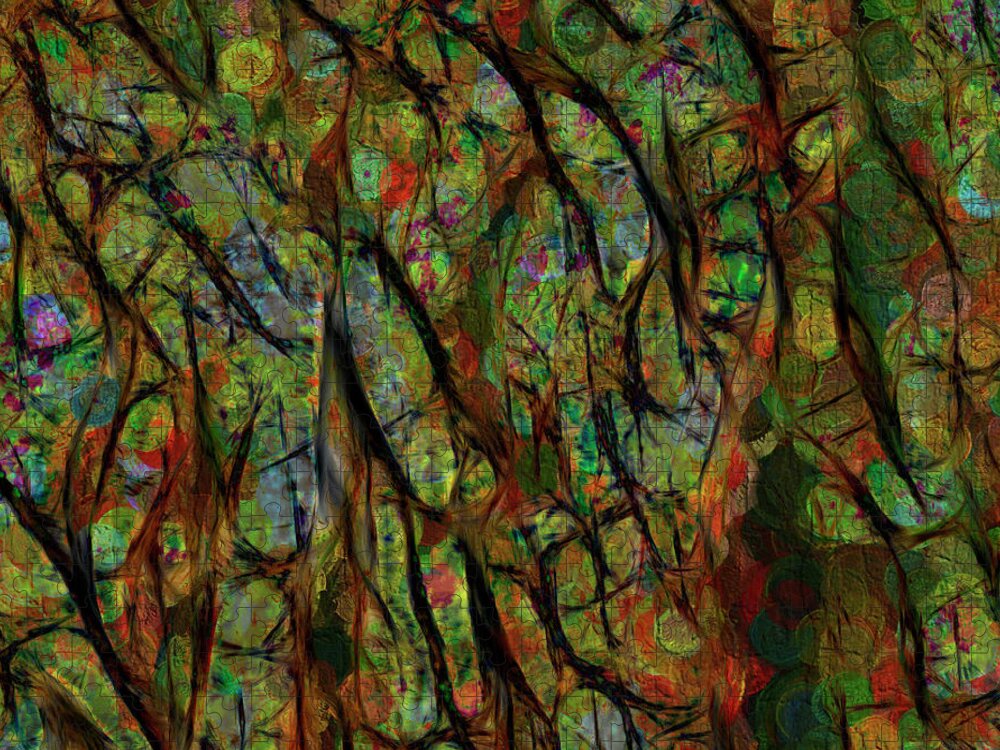 Abstract Jigsaw Puzzle featuring the digital art Between The Lines by Leslie Montgomery
