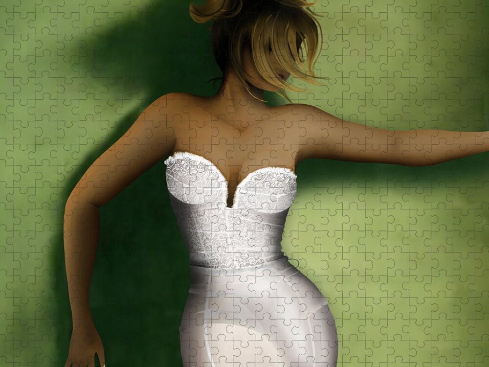 Beyonce Jigsaw Puzzle featuring the digital art Beyonce - Deja Vu 4 by Bo Kev