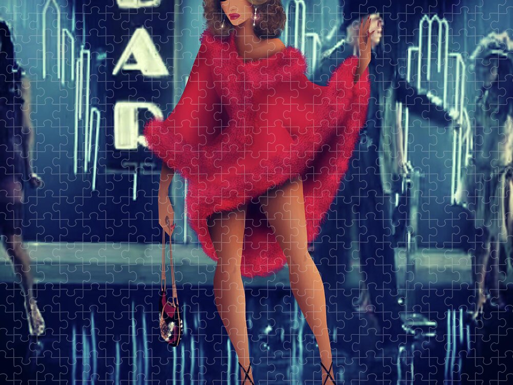 Beyonce Jigsaw Puzzle featuring the digital art Beyonce - Naughty Girl 1 by Bo Kev