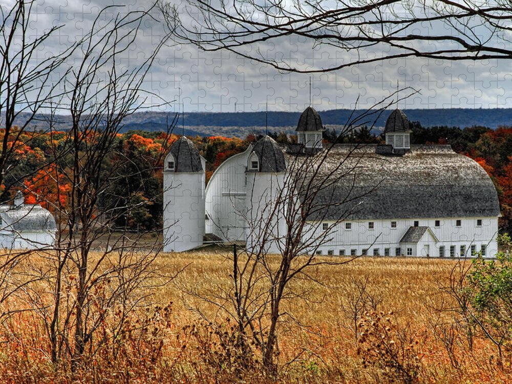 Image Jigsaw Puzzle featuring the photograph Big And Little Barns by Richard Gregurich