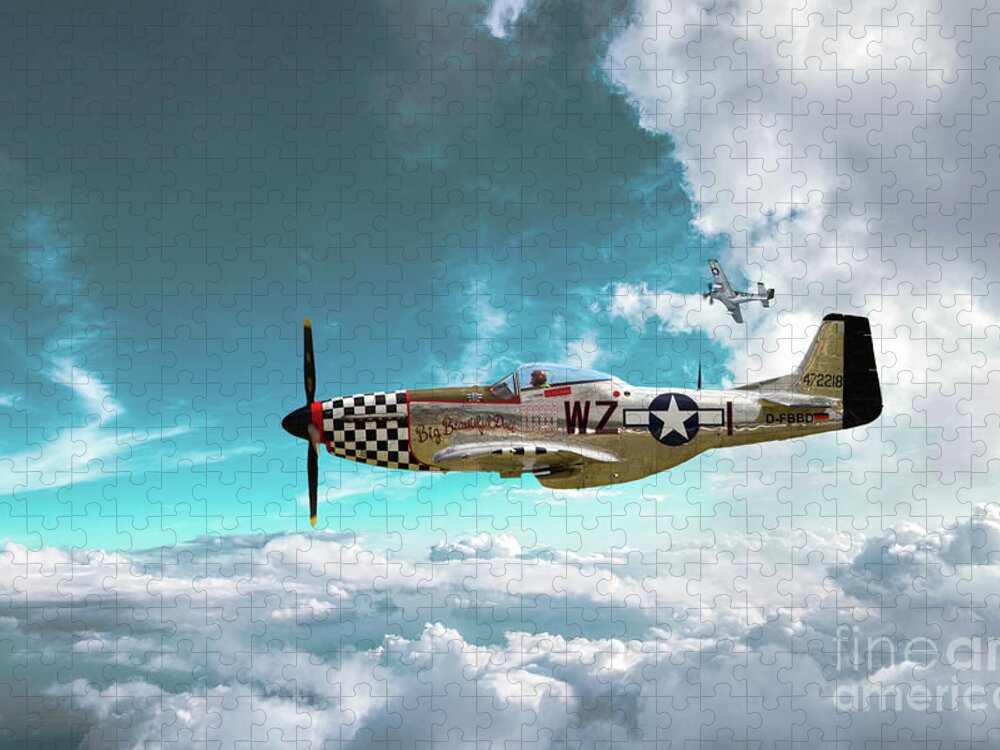 P51 Mustang Jigsaw Puzzle featuring the digital art Big Beautifull Doll by Airpower Art