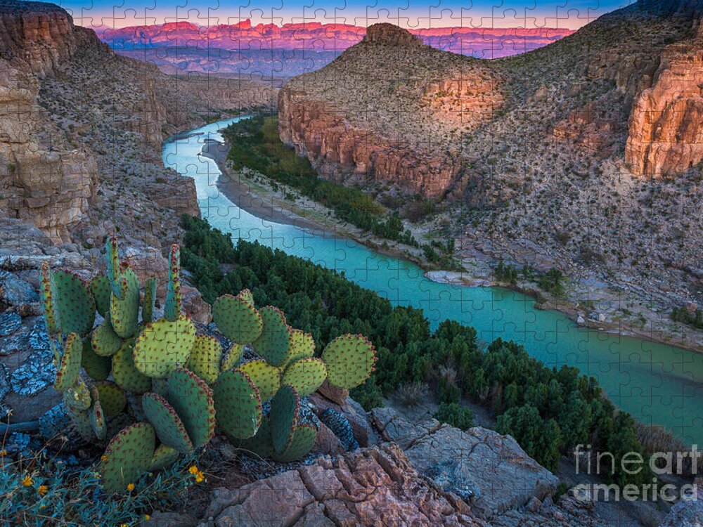 America Jigsaw Puzzle featuring the photograph Big Bend Evening by Inge Johnsson