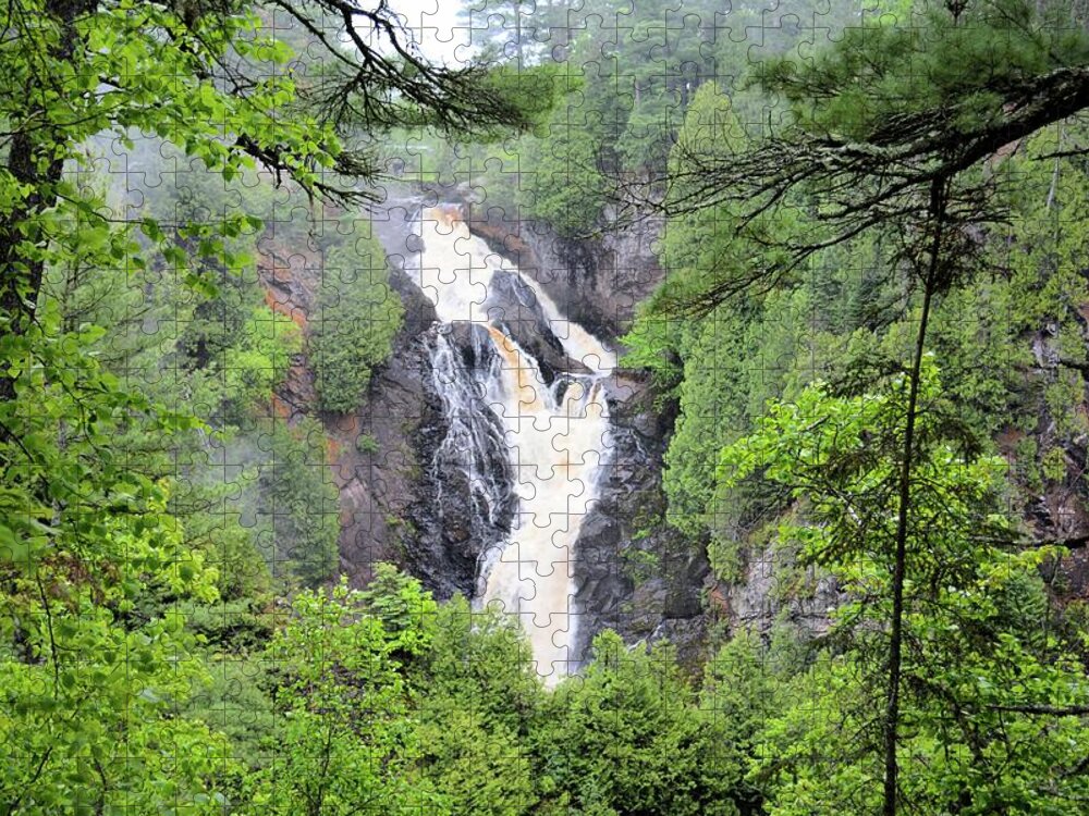 Nature Jigsaw Puzzle featuring the photograph Big Manitou Falls by Bonfire Photography