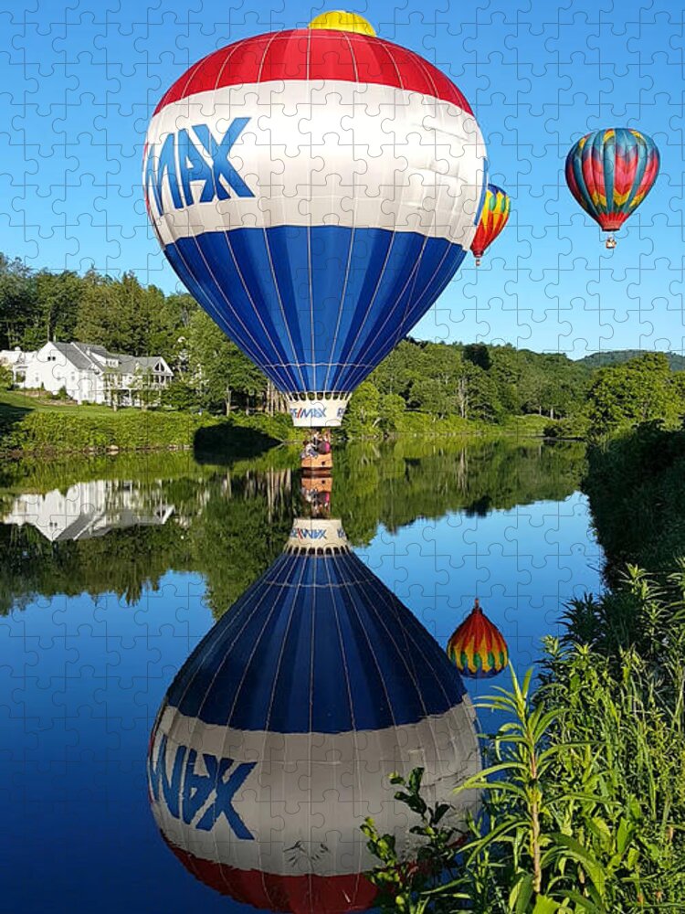 New England Jigsaw Puzzle featuring the photograph Big max balloon on the surface by Jeff Folger