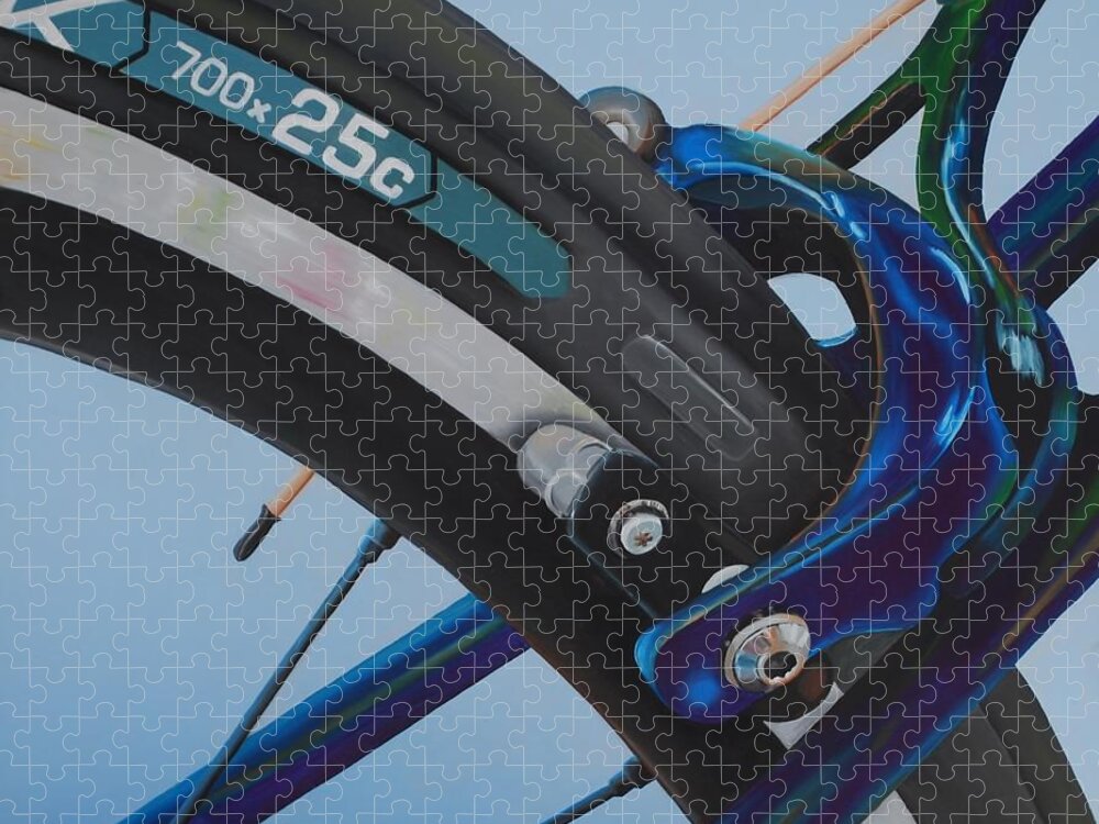 Bike Jigsaw Puzzle featuring the painting Bike Brake by Emily Page
