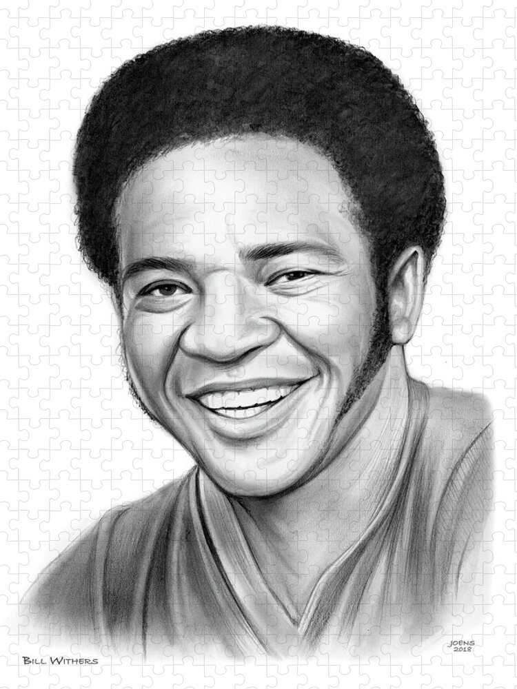 Bill Withers Jigsaw Puzzle featuring the drawing Bill Withers by Greg Joens