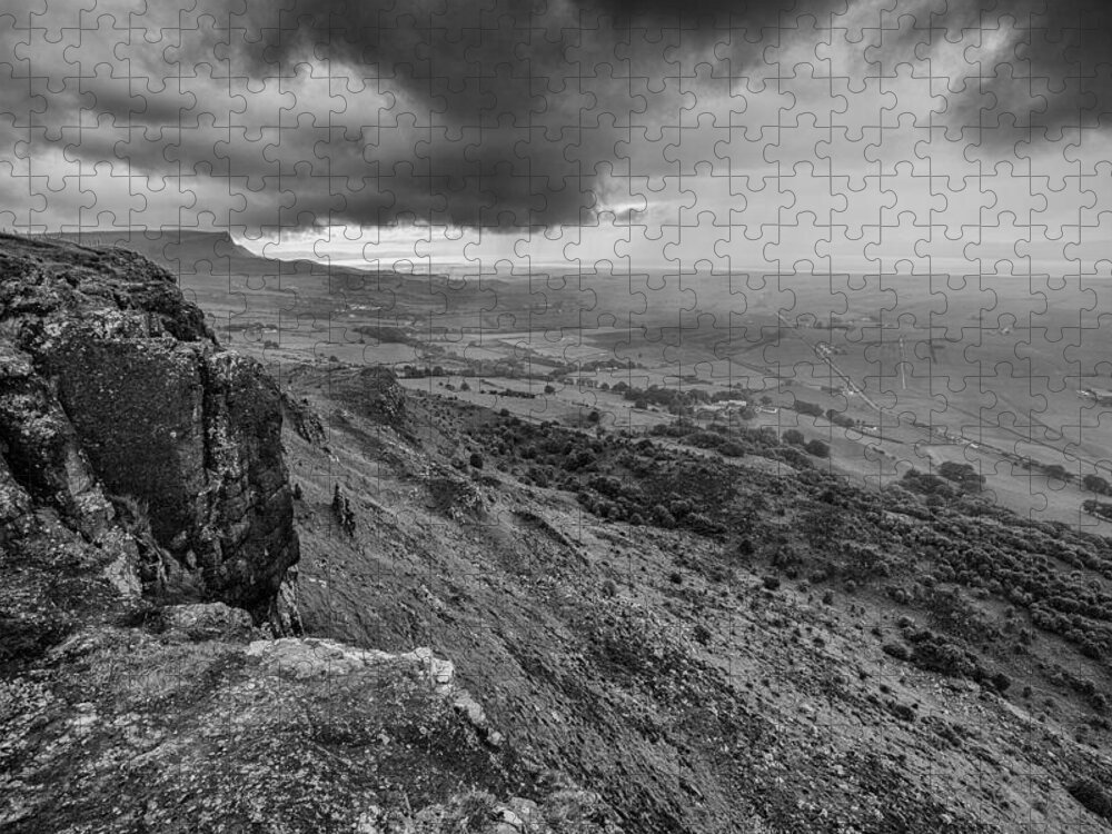 Binevenagh Jigsaw Puzzle featuring the photograph Binevenagh Storm Clouds by Nigel R Bell