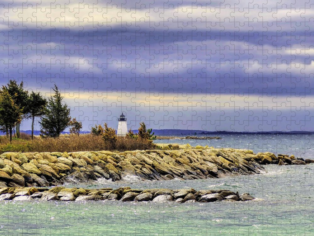 Janice Drew Jigsaw Puzzle featuring the photograph Bird Island Lighthouse by Janice Drew