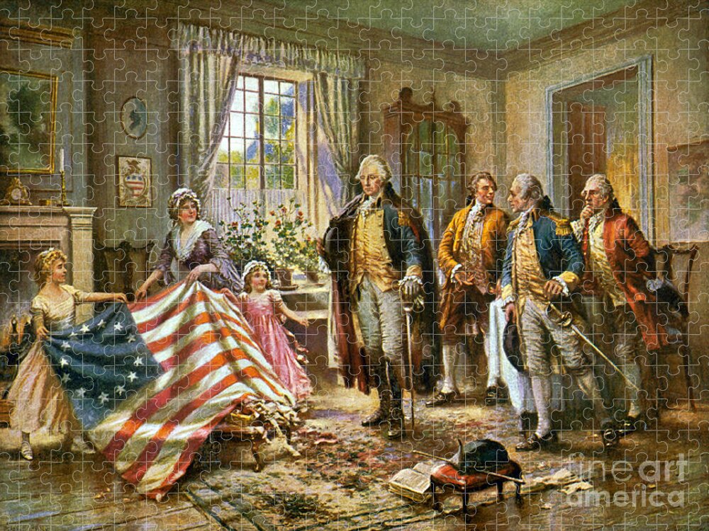 George Washington Jigsaw Puzzle featuring the photograph Birth Of Old Glory 1777 by Science Source