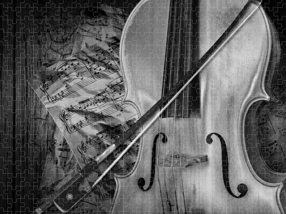 Cello Jigsaw Puzzle featuring the photograph Black and White Classic by Randall Nyhof