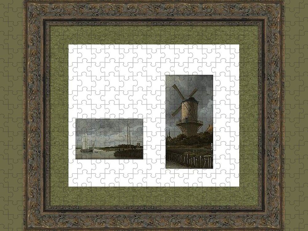  Jigsaw Puzzle featuring the digital art Black and White Collection by David Bridburg