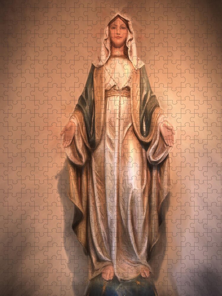 Virgin Mary Jigsaw Puzzle featuring the photograph Blessed Virgin Mary by Donna Kennedy