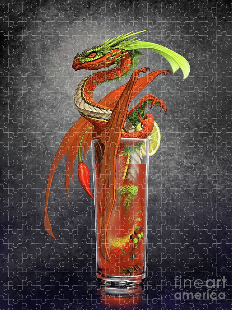 Bloody Mary Jigsaw Puzzle featuring the digital art Bloody Mary Dragon by Stanley Morrison