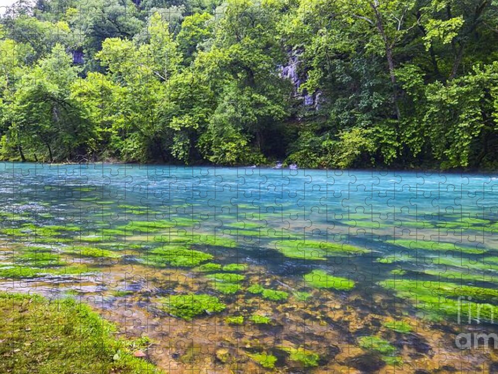 Big Spring Vanburen Mo Jigsaw Puzzle featuring the photograph Blue Beauty Big Springs by Peggy Franz