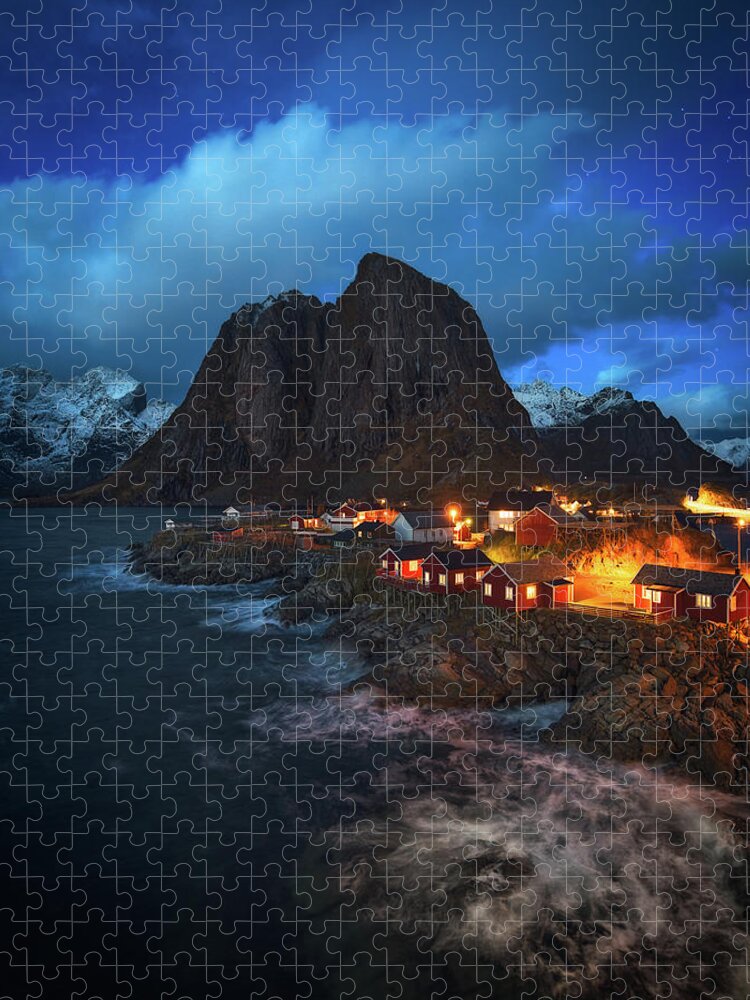 Blue Puzzle featuring the photograph Blue Hour In Lofoten by Tor-Ivar Naess