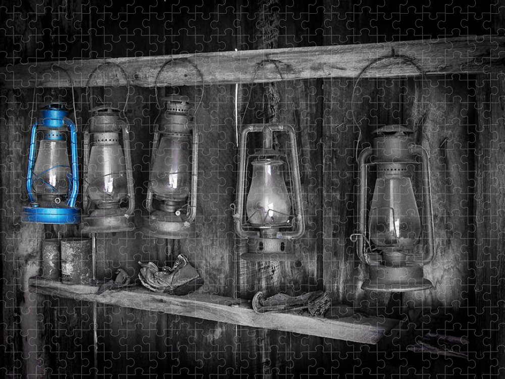 Darin Volpe Ruins Jigsaw Puzzle featuring the photograph Blue Lantern - Bodie State Historic Park by Darin Volpe