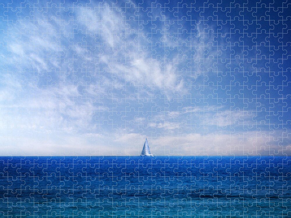 Background Jigsaw Puzzle featuring the photograph Blue Mediterranean by Stelios Kleanthous