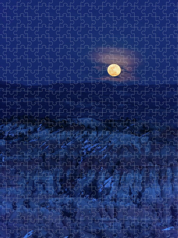 Adventure Jigsaw Puzzle featuring the photograph Blue Moon over Bryce by Kelly VanDellen