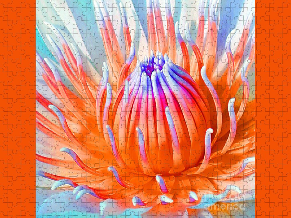 Blue Orange Lily Jigsaw Puzzle featuring the photograph Blue Orange Lily by Jennifer Robin
