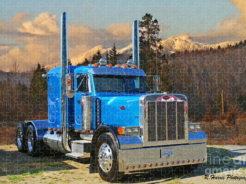 Trucks Jigsaw Puzzle featuring the photograph Blue Peterbilt by Randy Harris